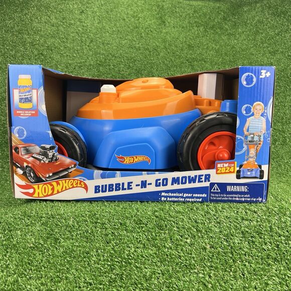 Hot Wheels Bubble Lawn Mower Toddlers Summer Toy Indoor Outdoor Garden Birthday - Picture 3 of 16
